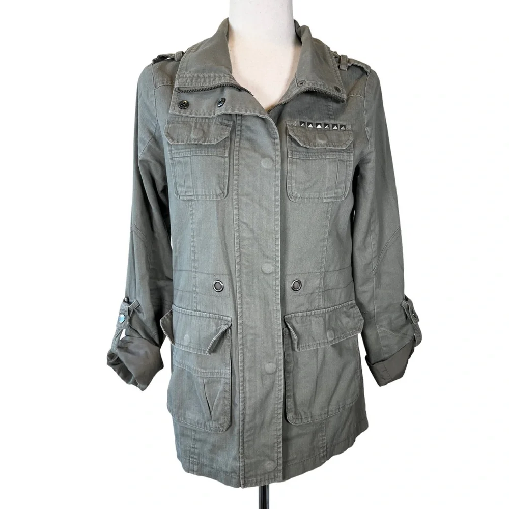 Hive & Honey Green Military Styled Anorak Jacket//S//Waist String Missing - Picture 2 of 9